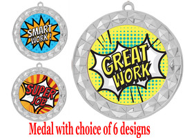 Student Encouragement theme medal.  Choice of 6 designs.  Includes free engraving and neck ribbon.  ( 935s