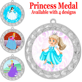 Princess theme medal with choice of 4 designs.  Our exclusive designs!  (935s