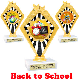 Back to School themed trophy.  9 Designs available. (92656)