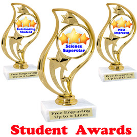 Student awards  trophy. 6" tall.  9 Designs available. (90126