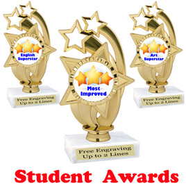 Student awards  trophy. 6" tall.  9 Designs available. (ph55