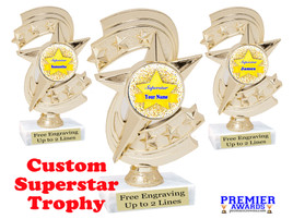 Custom Superstar trophy.  6" tall with your custom name. (h300