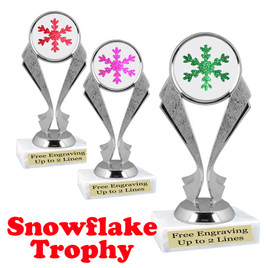 Glitter Snowflake trophy.  Great trophy for all of your holiday events and pageants.   5096