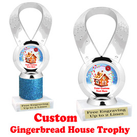 Custom Gingerbread House trophy.  Great trophy for all of your holiday events and pageants.  5093s