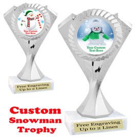 Custom Snowman trophy.  Great trophy for all of your holiday events and pageants. 5455