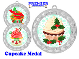 Holiday Cupcake  medal.  Great medal for those Holiday Events, Baking Contests and more!  935s