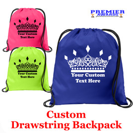 Customizable Cinch Backpack.  Great for awards, gifts and raffles.   (004