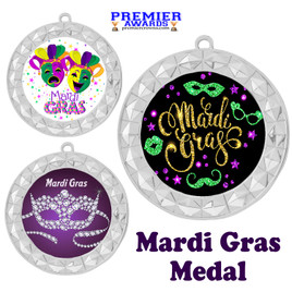 Mardi Gras theme medal.  Great medal for your pageants, contests, competitions and more.  935s