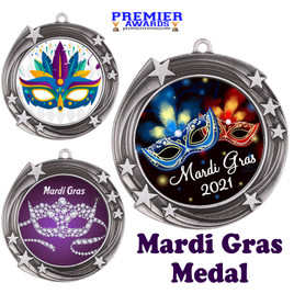 Mardi Gras theme medal.  Great medal for your pageants, contests, competitions and more.  930s