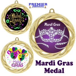 Mardi Gras theme medal.  Great medal for your pageants, contests, competitions and more.  938g