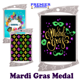 Mardi Gras theme medal.  Great medal for your pageants, contests, competitions and more.  927s