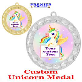 Custom Unicorn theme medal.  Great medal for your pageants, contests, competitions and more.   002