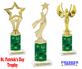 St. Patrick's Day Trophy.   Great award for your pageants, events, competitions, parties and more.  Clover Column 2