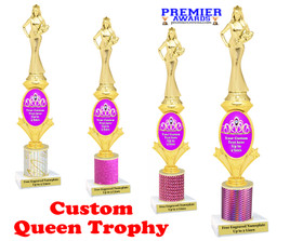 Custom Queen trophy.  Great for your pageants, contests, competitions and for the Queen in your life.  Pink