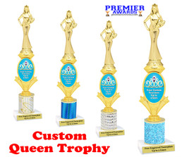 Custom Queen trophy.  Great for your pageants, contests, competitions and for the Queen in your life.  Turquoise