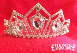 2" tall crown with side combs.  Large accent stones add to the beauty of this Tiara.  sas012