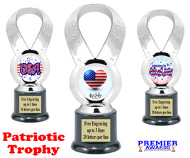 Patriotic theme trophy. Great trophy for all of your patriotic themed events!  5093