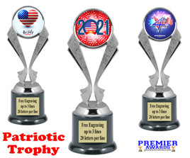 Patriotic theme trophy. Great trophy for all of your patriotic themed events!  5096