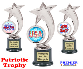 Patriotic theme trophy. Great trophy for all of your patriotic themed events!  6061