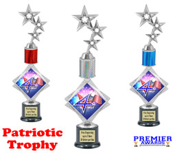 Patriotic theme trophy. 16" tall Great trophy for all of your patriotic themed events!  002