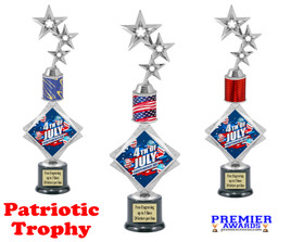 Patriotic theme trophy. 16" tall Great trophy for all of your patriotic themed events!  003