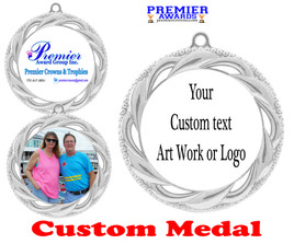 Custom medal.  Upload your logo, art work or text for a unique medal great for any event!  938S