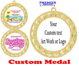 Custom medal.  Upload your logo, art work or text for a unique medal great for any event!  935G