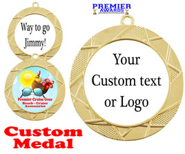 Custom medal.  Upload your logo, art work or text for a unique medal great for any event!  940g