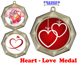 Valentine theme medal..  Includes free engraving and neck ribbon.   43273-G