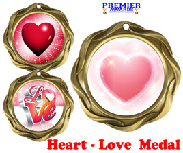 Valentine theme medal..  Includes free engraving and neck ribbon.   43573-g