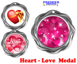 Valentine theme medal..  Includes free engraving and neck ribbon.   43573-s