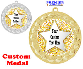  Custom star medal.  Add your custom text for a unique medal great for any event!  935