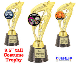 9.5" tall  Halloween  theme trophy.  Choice of art work.  9 designs available.  91546