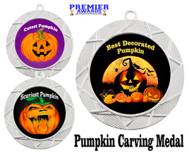 Pumpkin carving/decorating theme medal.  Choice of 9 categories.  Includes free engraving and neck ribbon  (940s