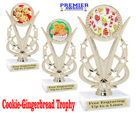 Holiday Cookies theme trophy with choice of artwork.  Great for your Winter themed events!  h415