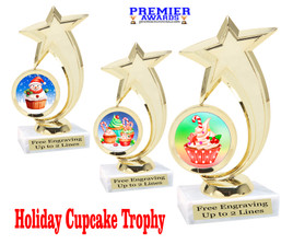 Holiday Cupcakes theme trophy with choice of artwork.  Great for your Winter themed events!  6061g