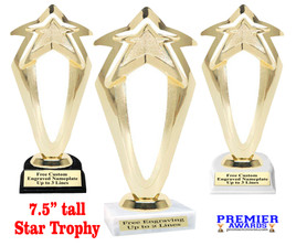 Star Trophy.  Star figure on choice of base.  Great for side awards, pageants, or for the star in your life!  6078