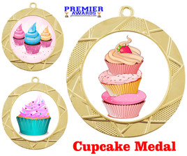 Cupcake theme medal. Choice of 9 designs. Great for your cupcake wars competitions, bake offs, pageants or just for your favorite baker. 940g