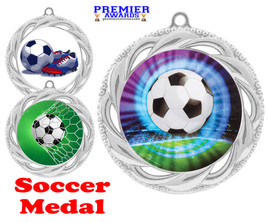 Soccer medal. Choice of 5 designs. Great for your Soccer teams, schools, rec departments 938s