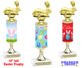 Easter theme trophy.  Festive award for your Easter pageants, contests, competitions and more.  stem Bunny