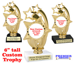 Custom trophy 6" tall.  Upload your logo or custom artwork for a unique award perfect for any event, contest or gift. ph55