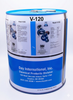 Varn V-120 Press Wash - 5 Gal, Varn product V120, blue and white chemical container.