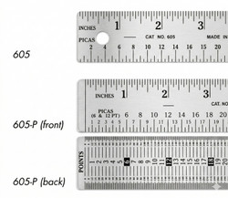 Gaebel Stainless Steel Printers’ Rulers Series 605-P