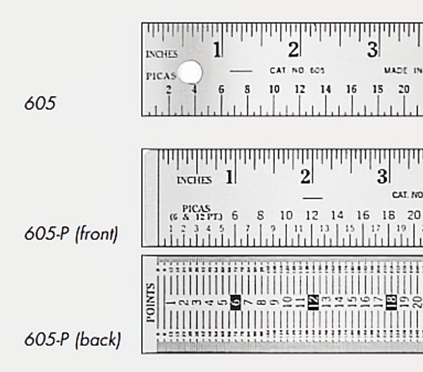 Gaebel Stainless Steel Printers’ Rulers Series 605-P