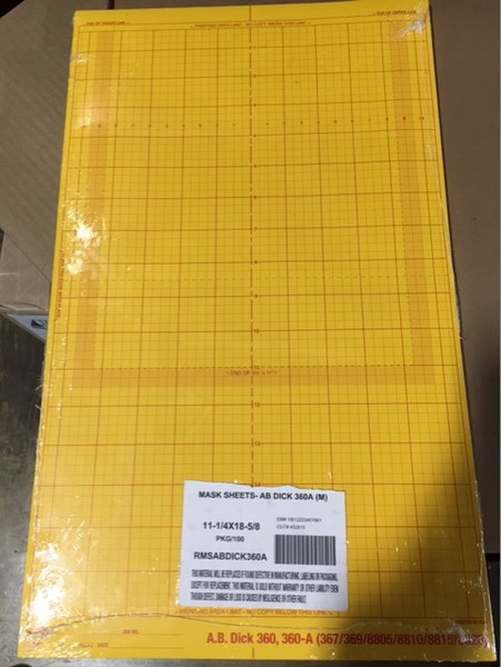 Lithco Goldenrod Masking Sheets - Itek 950
