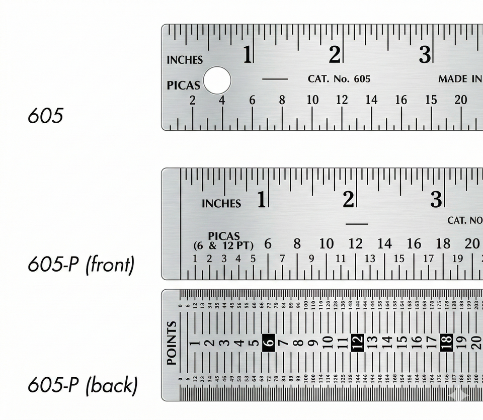 Gaebel Stainless Steel Printers’ Rulers & Line Gauges | Star Graphic ...