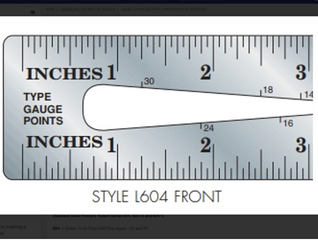 Gaebel Rulers 612-A Series Line Gauge