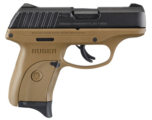 Ruger 3297 EC9s 9mm Luger Black Oxide Alloy Steel 3.12" Barrel 7+1, Flat Dark Earth High Performance Glass-Filled Nylon Frame, Black Oxide Hardened Alloy Steel Slide