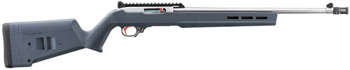 Ruger 31260 10/22 60th Anniversary Collector's 22 LR 10+1 18.50" Satin Stainless Steel Threaded Barrel & Receiver, Picatinny Rail, Gray Adjustable Magpul Hunter X-22 Stock