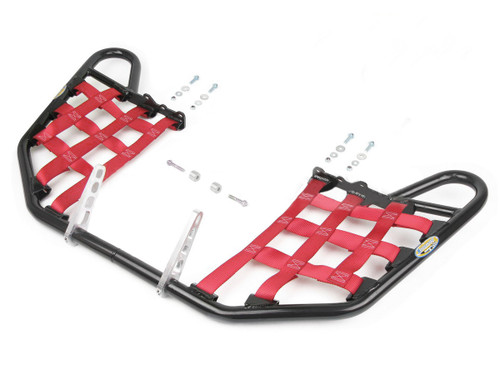 Yamaha Warrior 350 YFM 350X Nerfbars Atv Nerf Bars Black Bars/Red Nets